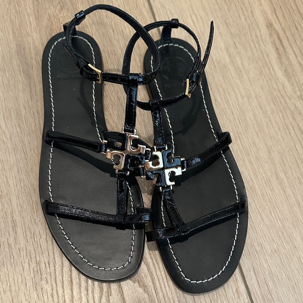 Tory Burch Black Leather Sandals